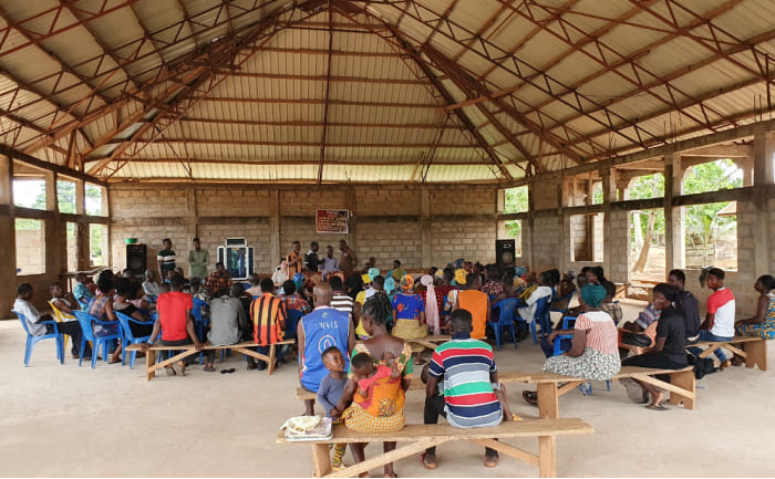 Group photo in a building in Africa